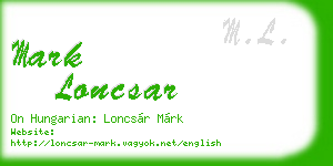 mark loncsar business card