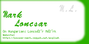 mark loncsar business card